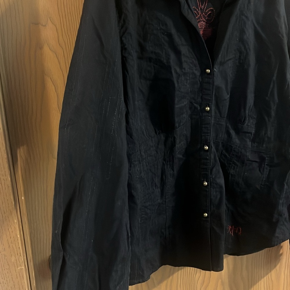 Harley-Davidson Women’s Black‎ Embroidered Button Up Motorcycle Shirt Large - Picture 5 of 9